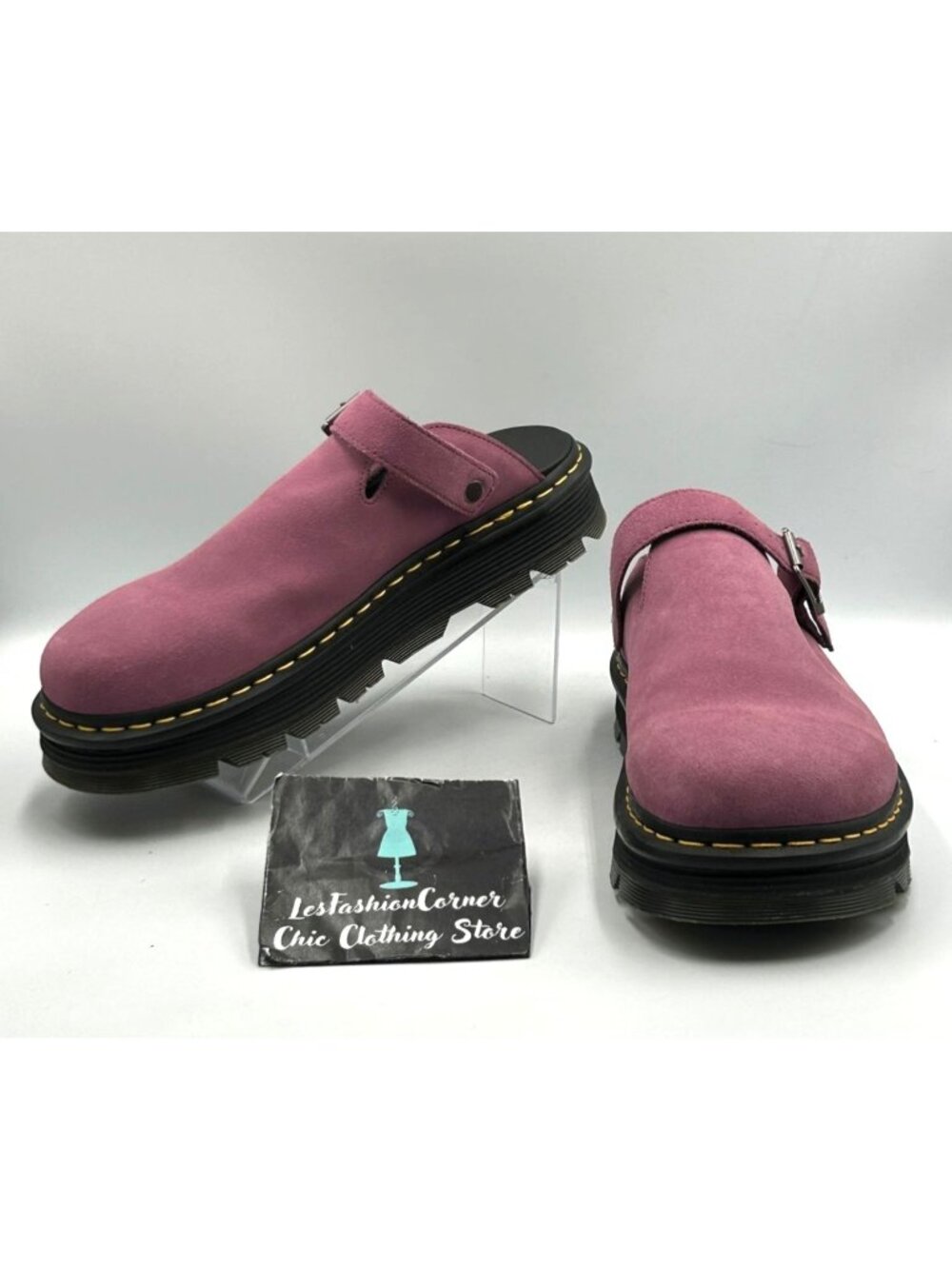 Dr. Martens Men's Purple Suede Leather Zebzag Mule Sandals Size 13 3567